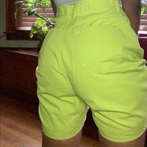 Lime Green Jean shorts